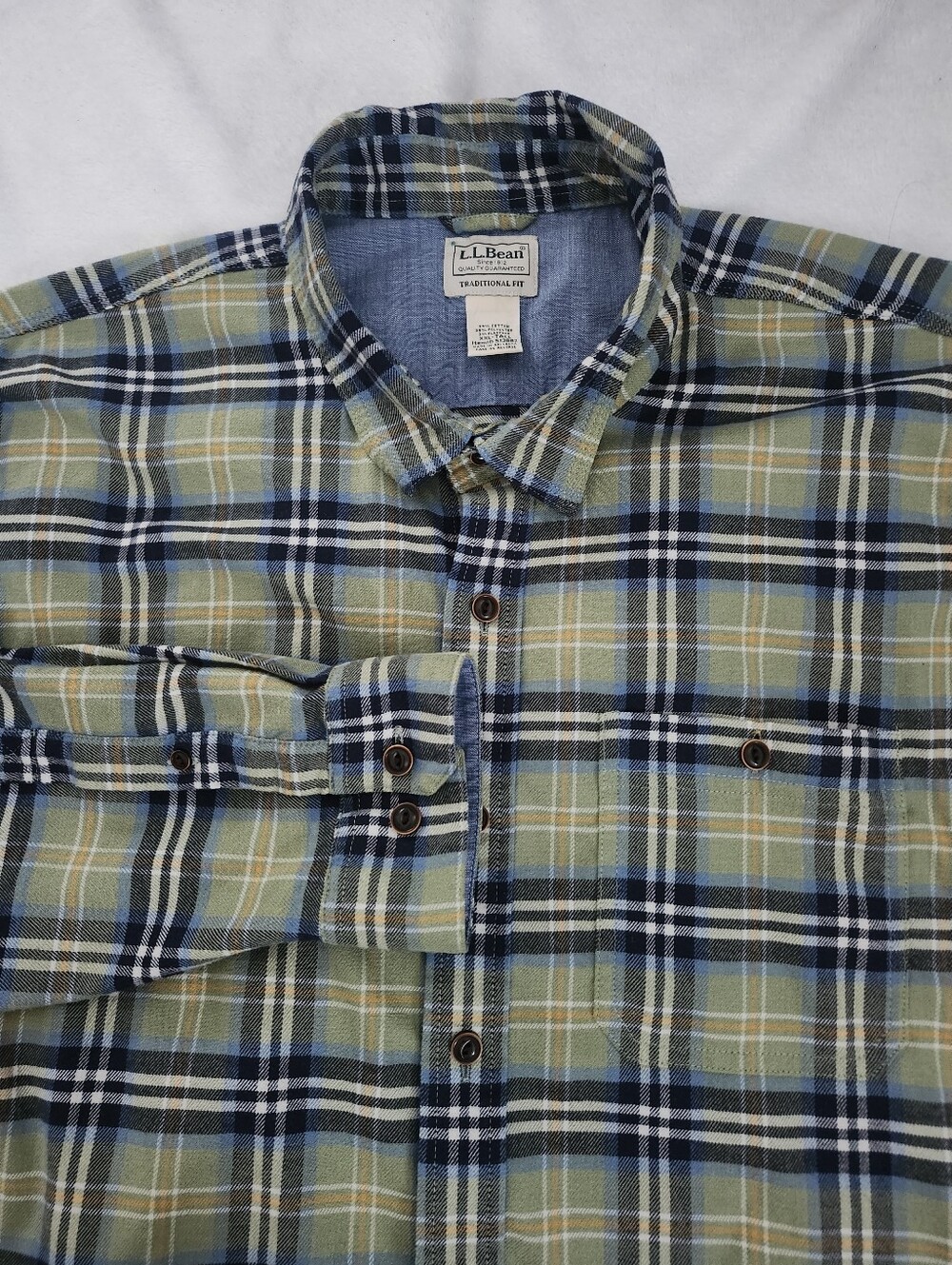 L.L. BEAN‎ All Season Plaid Flannel Shirt  Traditional Fit Button Down XXL Tall